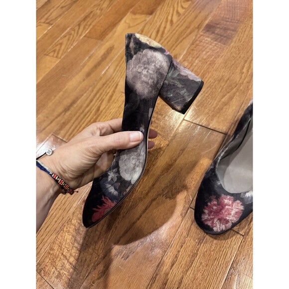 Sesto Meucci Mietta Floral Velvet Block Heel Pumps Heels Size 9 Made In Italy - Picture 4 of 8